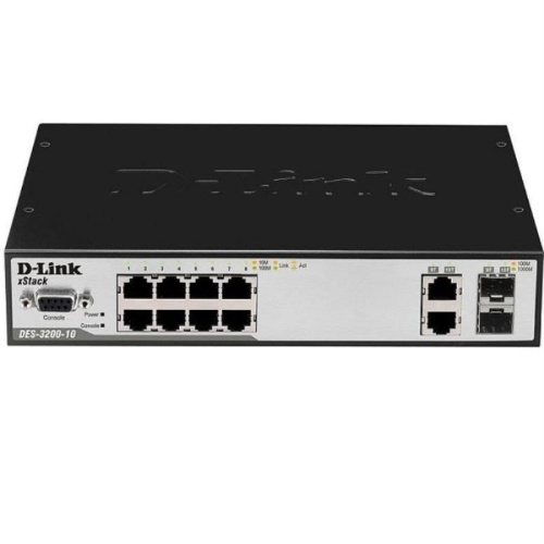 картинка D-Link DES-3200-10/A1 Управляемый коммутатор D-Link 2 уровня с 8 портами от магазина Интерком-НН