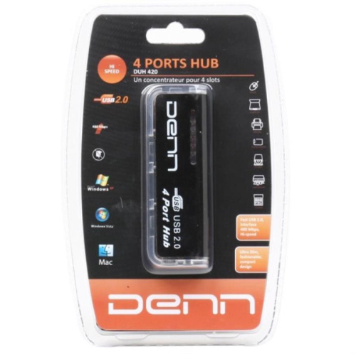 картинка Концентратор HUB USB DENN DUH420 USB2.0 4-port от магазина Интерком-НН фото 2