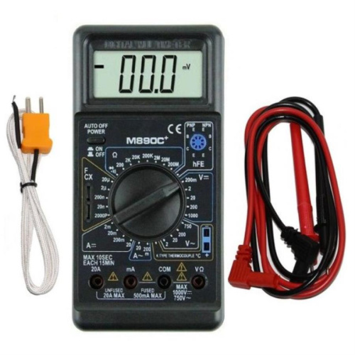 картинка Цифровой мультиметр M890C+ измерения напряжения, тока, сопротивления, температура, емкость, прозвонк от магазина Интерком-НН