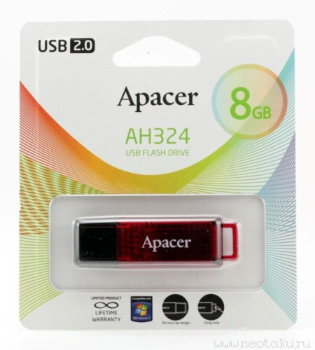 изображение Память USB 8Gb Apacer AH324 красный аква магазин Компании Интерком-НН картинка Память USB 8Gb Apacer AH324 красный аква от магазина Интерком-НН