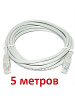картинка Патч-корд UTP cat. 5e 5м серый неэкранированный, литой коннектор от магазина Интерком-НН