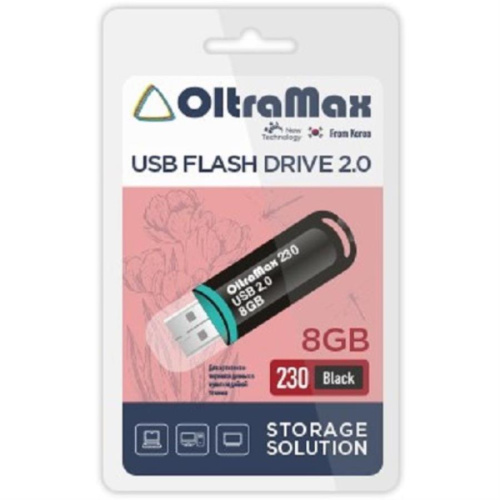изображение Память USB 8Gb OltraMax 230 черный (OM8GB230-Black) магазин Компании Интерком-НН картинка Память USB 8Gb OltraMax 230 черный (OM8GB230-Black) от магазина Интерком-НН