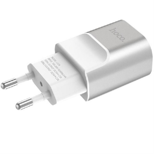 изображение Hoco C47A сетевое зарядное устройство с 2 USB выходами 5В, 2100mAh, серебро магазин Компании Интерком-НН картинка Hoco C47A сетевое зарядное устройство с 2 USB выходами 5В, 2100mAh, серебро от магазина Интерком-НН