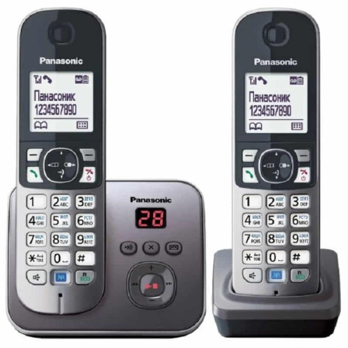 картинка Panasonic KX-TG6822RUM - Беспроводной телефон DECT (радиотелефон) с автоответчиком, цвет: серый мета от магазина Интерком-НН фото 3