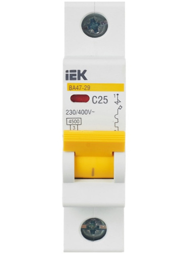 картинка IEK MVA20-1-025-C автоматический выключатель KARAT ВА47-29 1P 25А 4,5кА тип C от магазина Интерком-НН фото 2