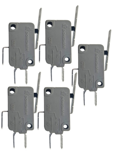 картинка Микропереключатель 5 шт.Dongnan KW3A-16Z3-A200 3-х контактный 16(4)A 250V с рычагом 27мм от магазина Интерком-НН