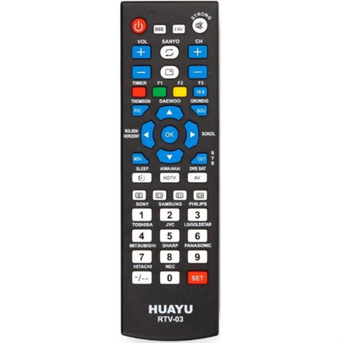 картинка Huayu RTV-03 (19244) пульт дистанционного управления универсальный (ПДУ) для телевизоров от магазина Интерком-НН