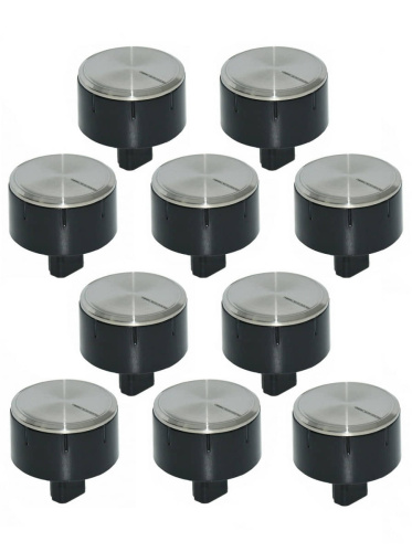 картинка Bosch 00616100 10шт ручка управления конфорки газовой варочной панели, цвет черный/стальной от магазина Интерком-НН