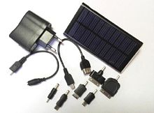 картинка Универсальное зарядное устройство на солнечных батареях для телефонов и цифровых устройств (1000mAh) от магазина Интерком-НН