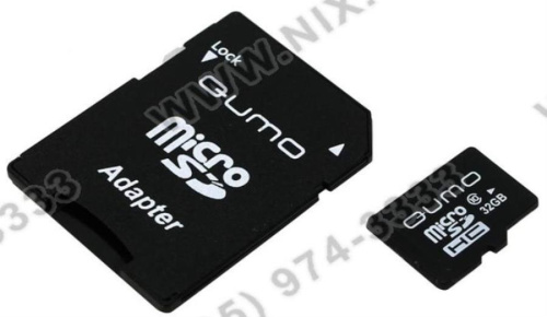 картинка Память Micro SD 32Gb Qumo UHS-I class10 + SD adapter  от магазина Интерком-НН фото 2
