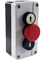 картинка Пост управления трехкнопочный с кнопкой блокировки для коммутации электрических цепей управления от магазина Интерком-НН