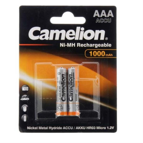 изображение Упаковка аккумуляторов 2шт Camelion R03 1000 mAh Ni-Mh BL-2 магазин Компании Интерком-НН картинка Упаковка аккумуляторов 2шт Camelion R03 1000 mAh Ni-Mh BL-2 от магазина Интерком-НН