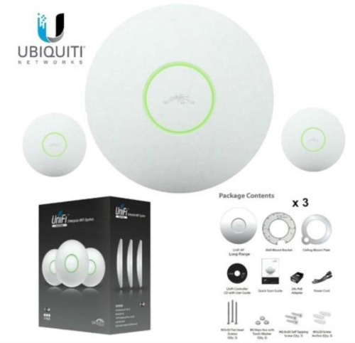 изображение Ubiquiti UniFi Long Range Enterprise Wi-Fi System 3 Pack антенна панельная активная магазин Компании Интерком-НН фото 2 картинка Ubiquiti UniFi Long Range Enterprise Wi-Fi комплект из 3х потолочных активных антенн от магазина Интерком-НН фото 2