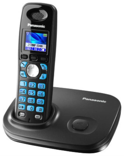 картинка Panasonic KX-TG8011RUT - Беспроводной телефон DECT (радиотелефон) , цвет: темно-серый металлик  от магазина Интерком-НН