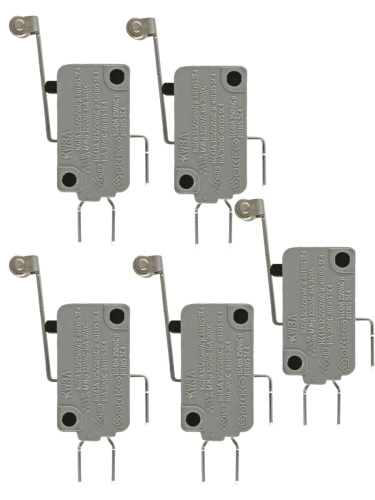 картинка Микропереключатель 5 шт. Dongnan KW3A-16Z5-A200 3-х контактный 16(4)A 250V рычаг с роликом 25мм от магазина Интерком-НН