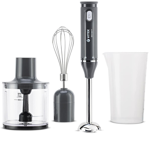 картинка Vitek VT-8526 погружной блендер 800Вт, 1 скорость, серый от магазина Интерком-НН