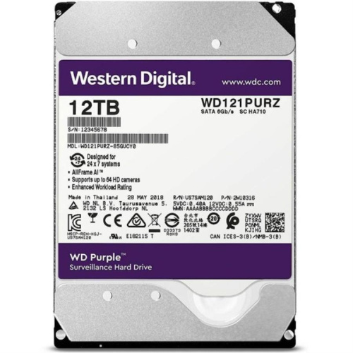 картинка Жесткий диск WD Purple WD121PURZ, 12ТБ, HDD, SATA III, 3.5"  от магазина Интерком-НН