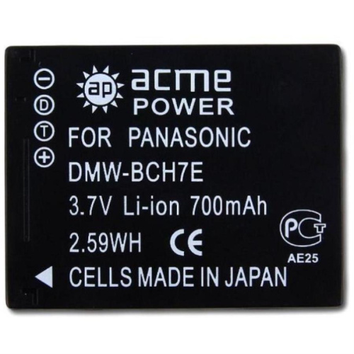 изображение Аккумулятор AcmePower DMW-BCH7 для фотокамер Panasonic BCH7 магазин Компании Интерком-НН фото 2 картинка AcmePower DMW-BCH7 Аккумулятор Li-ion 3.7 V, 700 mAh для фотокамер Panasonic от магазина Интерком-НН фото 2