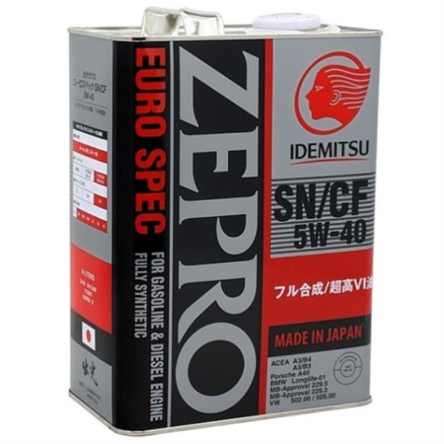 изображение Масло моторное синтетическое (4л) Idemitsu Zepro Euro Spec 5W-40 SN/CF магазин Компании Интерком-НН картинка Idemitsu Zepro Euro Spec 5W-40 SN/CF масло моторное синтетическое (4л) от магазина Интерком-НН