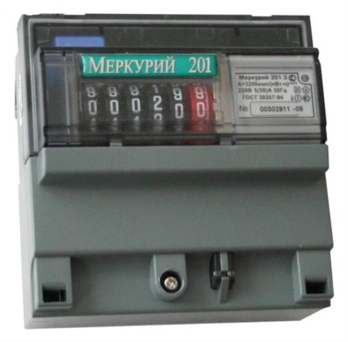 изображение Электросчетчик Меркурий 201.5 один тариф магазин Компании Интерком-НН картинка Электросчетчик Меркурий 201.5 один тариф от магазина Интерком-НН