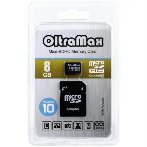 изображение Память microSDHC 8Gb OltraMax class10 с адаптером (OM008GCSDHC10-AD) магазин Компании Интерком-НН картинка Память microSDHC 8Gb OltraMax class10 с адаптером (OM008GCSDHC10-AD) от магазина Интерком-НН