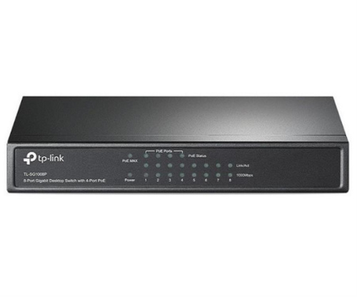 изображение Коммутатор 8-портовый 10/100/1000 Мбит/с, 4 порта PoE TP-Link TL-SG1008P магазин Компании Интерком-НН картинка TP-Link TL-SG1008P Коммутатор 8-портовый 10/100/1000 Мбит/с, 4 порта PoE от магазина Интерком-НН