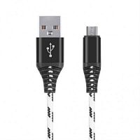 картинка Smartbuy Дата-кабель Smartbuy USB - micro USB, нейлон, длина 2.0 м, 2А белый (iK-202cm-2) от магазина Интерком-НН
