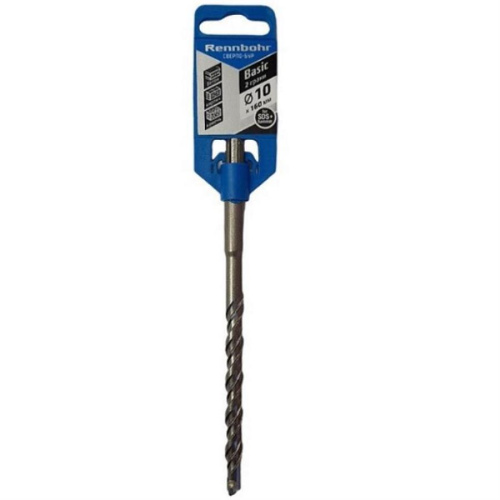картинка Rennbohr 691016 сверло-бур по бетону серия Basic, 2 грани, 10х160мм, SDS plus для перфоратора  от магазина Интерком-НН