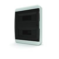 картинка Tekfor BNK 40-24-1 Пластиковый щит на 24 модуля с прозрачной черной дверцой (290х385х102) от магазина Интерком-НН