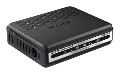 картинка D-Link DES-1005A-OEM Коммутатор оснащен 5 портами 10/100 Мбит/с полиэт. упаковка от магазина Интерком-НН