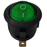 картинка Переключатель клавишный QY602-101 (223(6)) зеленый с подсветкой ON-OFF 6A 250VAC от магазина Интерком-НН