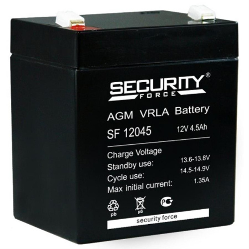 картинка Security Force SF 12045 Аккумулятор 12 В, 4.5 Ач  от магазина Интерком-НН