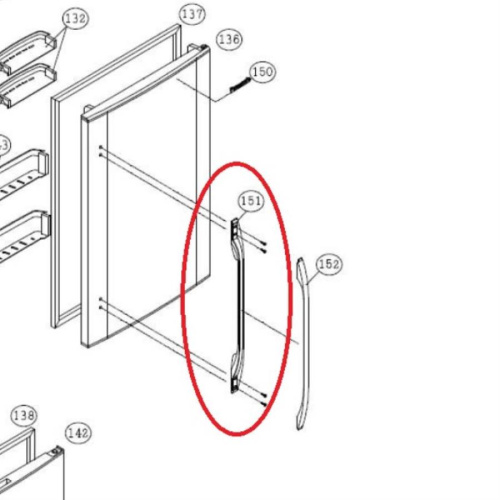 картинка Panasonic CNRBE-10931T Ручка для холодильника NR-B591BR, NR-B651BR, NR-C701BR, NR-D701BR от магазина Интерком-НН фото 3