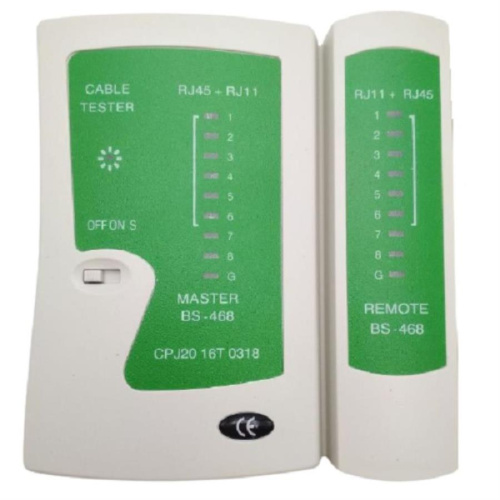 изображение SY-468 (NS-468, BS-468) Кабельный тестер для витой пары UTP/FTP RJ-45, телефонного кабеля RJ-11 магазин Компании Интерком-НН картинка SY-468 (NS-468, BS-468) Кабельный тестер для витой пары UTP/FTP RJ-45, телефонного кабеля RJ-11 от магазина Интерком-НН
