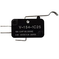 картинка Микропереключатель 3-х контактный V-154-1C25 250V 15A с рычагом 27мм для микроволновой печи (СВЧ) от магазина Интерком-НН