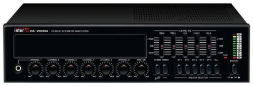 картинка Inter-M PA-2000A трансляционный усилитель 60 Вт, 6 микр./лин. входа, 5-ти полосный эквалайзер, 5 зон от магазина Интерком-НН
