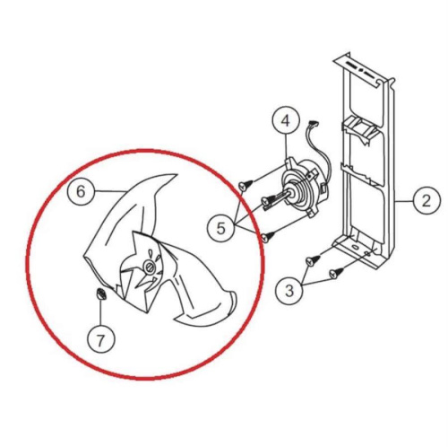 картинка Panasonic CWH03K1025 Крыльчатка вентилятора внешнего блока CU-YW7MKD, CU-YW9MKD, CU-YW12MKD от магазина Интерком-НН фото 3