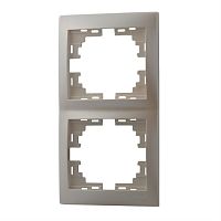 картинка Рамка 2-местная вертикальная LEZARD MIRA жемчужно-белый перламутр 701-3000-152 от магазина Интерком-НН