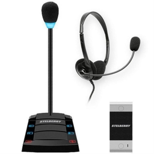 картинка Stelberry S-402 Переговорное устройство клиент-кассир с гарнитурой  от магазина Интерком-НН