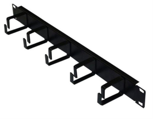 картинка Органайзер кабельный 19", 1U, металлический, 5 металлических колец, черный "SB" от магазина Интерком-НН