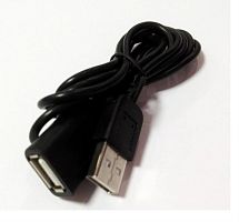 картинка Кабель штекер USB A - гнездо USB A 2.0 (1м), черный, блистер  от магазина Интерком-НН