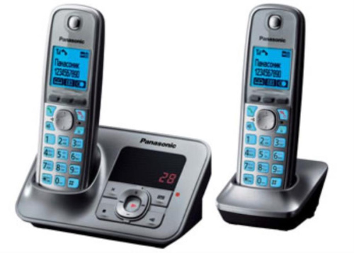 картинка Panasonic KX-TG6622RUM - Беспроводной телефон DECT (радиотелефон) с автоответчиком, цвет: серый мета от магазина Интерком-НН