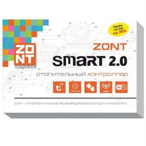изображение ZONT SMART 2.0 Отопительный контроллер GSM/GPRS/Wi-Fi для электрических и газовых котлов магазин Компании Интерком-НН картинка ZONT SMART 2.0 Отопительный контроллер GSM/GPRS/Wi-Fi для электрических и газовых котлов от магазина Интерком-НН