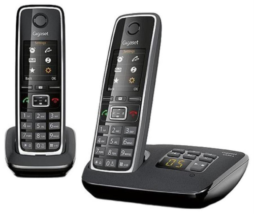 картинка Р/Телефон Dect Gigaset C530A DUO RUS черный (труб. в компл.:2шт) автооветчик АОН от магазина Интерком-НН