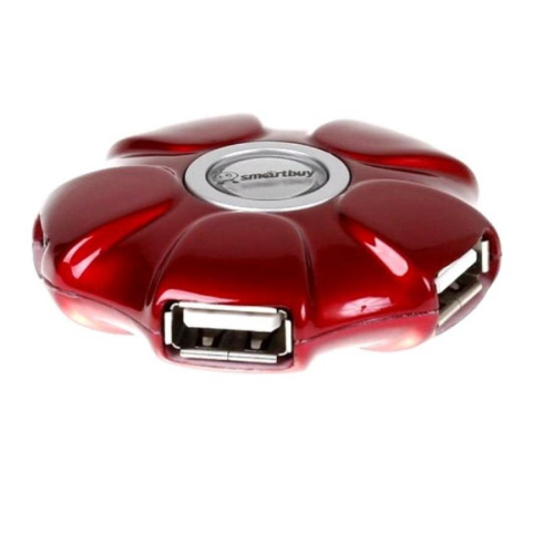 картинка Smartbuy SBHA-143-R Разветвитель на 4 порта USB hub 2.0, красный от магазина Интерком-НН фото 2