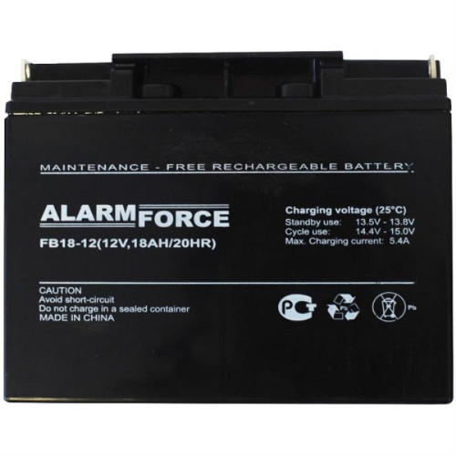 картинка ALARM FORCE FB 18-12 Аккумуляторная батарея (12В, 18А/ч) от магазина Интерком-НН