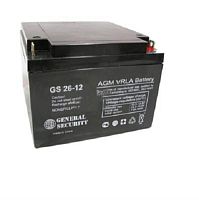 картинка GENERAL SECURITY GS 26-12 Аккумуляторная батарея необслуживаемая 12В, 26А/ч от магазина Интерком-НН