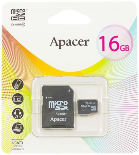 изображение Память Micro SD 16Gb Apacer Class4 (SD adapter) магазин Компании Интерком-НН картинка Память Micro SD 16Gb Apacer Class4 (SD adapter) от магазина Интерком-НН