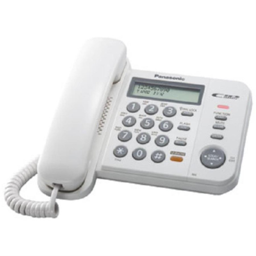 изображение Проводной телефон Panasonic KX-TS2358RUW, цвет белый магазин Компании Интерком-НН картинка Panasonic KX-TS2358RUW проводной телефон, цвет белый от магазина Интерком-НН