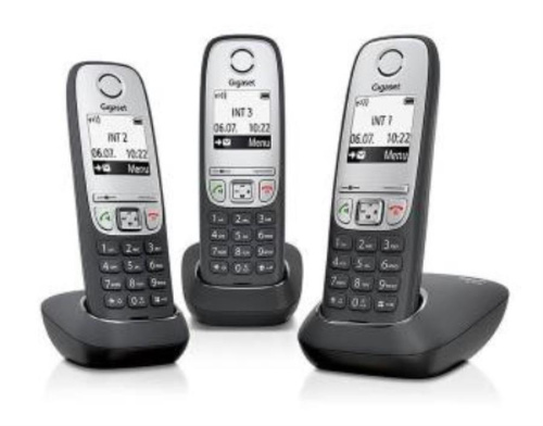 изображение Р/Телефон Dect Gigaset A415 TRIO RUS черный (труб. в компл.:3шт) АОН магазин Компании Интерком-НН фото 2 картинка Р/Телефон Dect Gigaset A415 TRIO RUS черный (труб. в компл.:3шт) АОН от магазина Интерком-НН фото 2